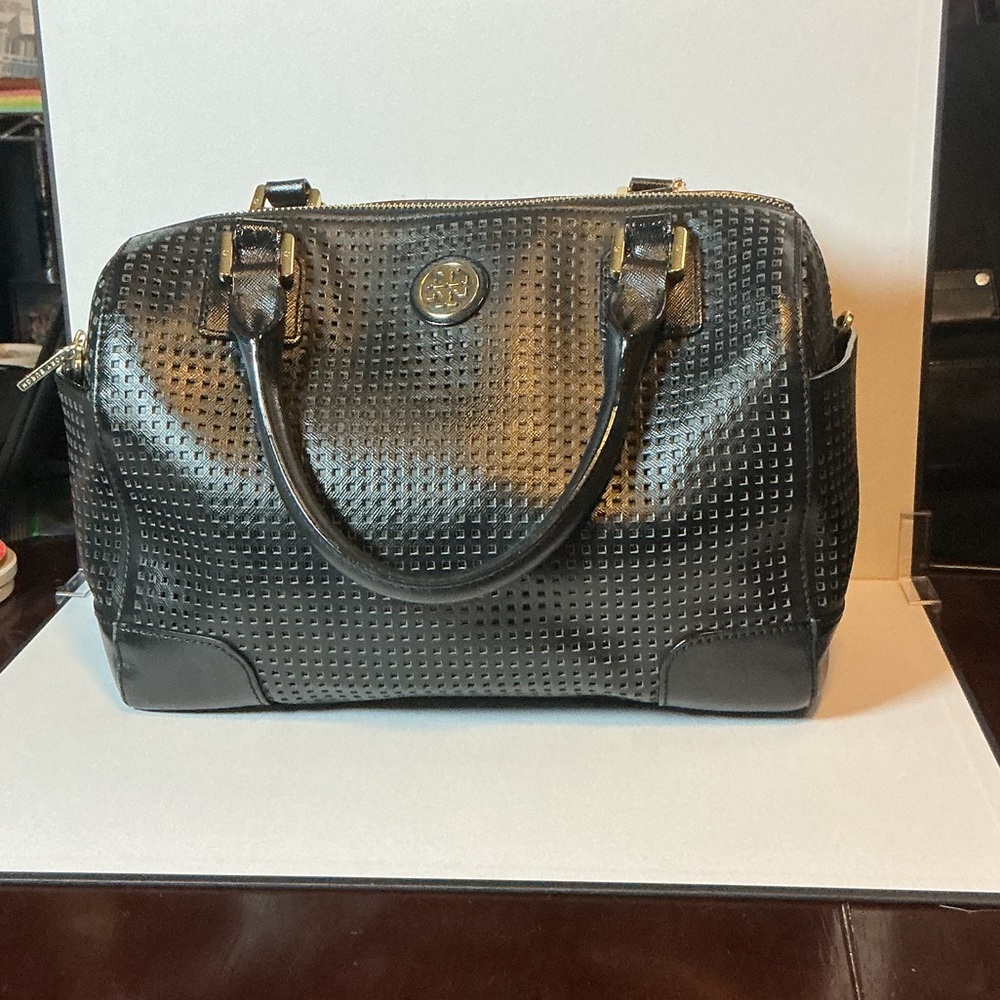 Tory Burch Robinson Perforated Middy Satchel